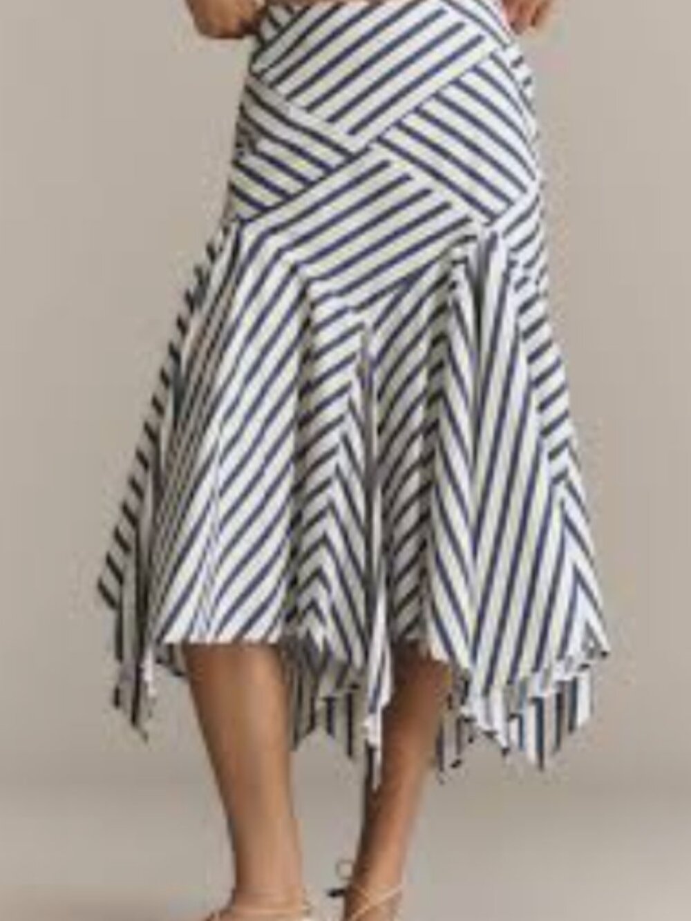 By Anthropologie Reworked Striped Midi Skirt Size 4